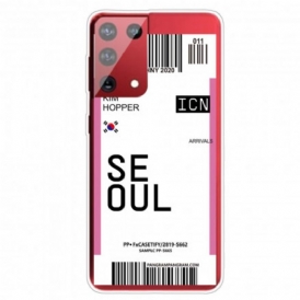 Cover Samsung Galaxy S21 Ultra 5G Carta D'imbarco Di Seul