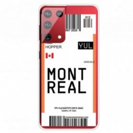 Cover Samsung Galaxy S21 Ultra 5G Carta D'imbarco Per Montreal