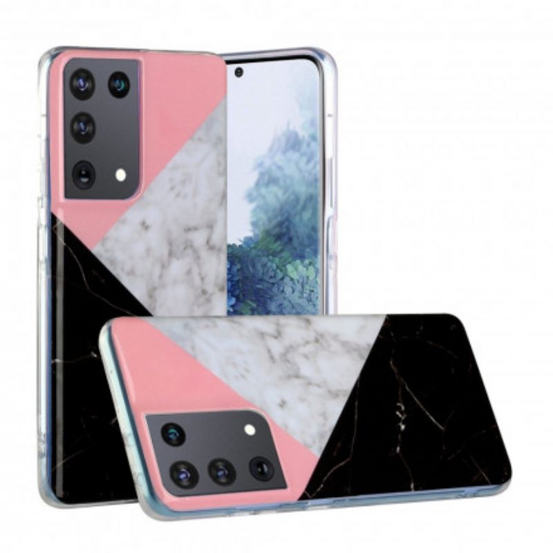 Cover Samsung Galaxy S21 Ultra 5G Effetto Marmo Geometrico