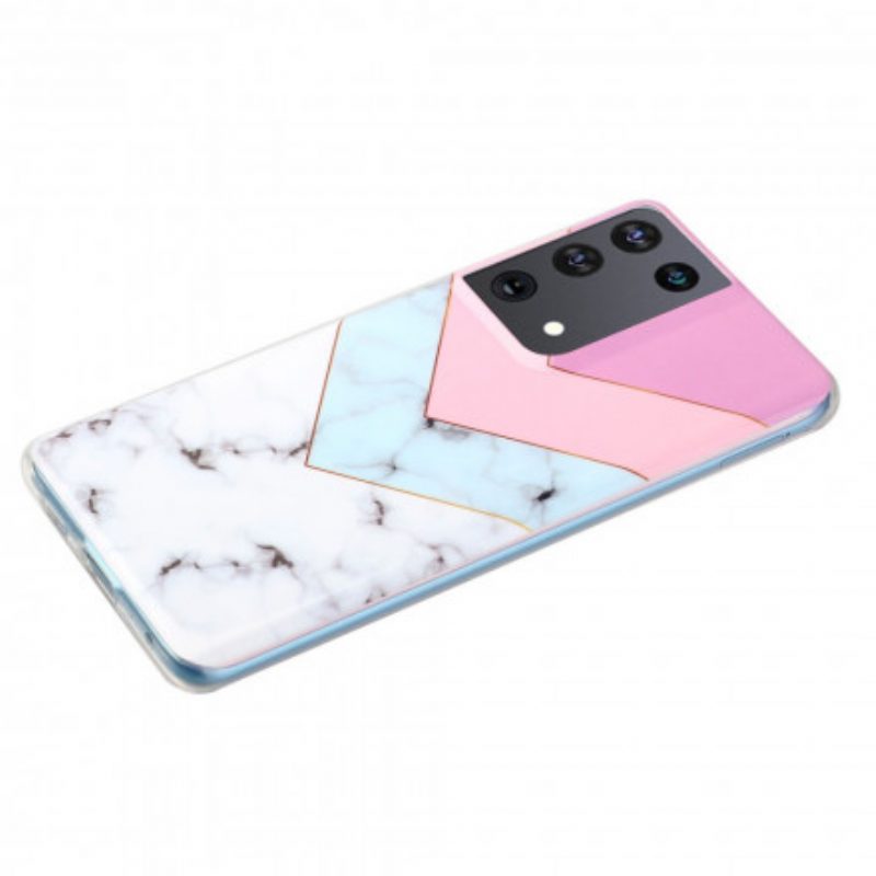Cover Samsung Galaxy S21 Ultra 5G Marmo Glamour Colorato