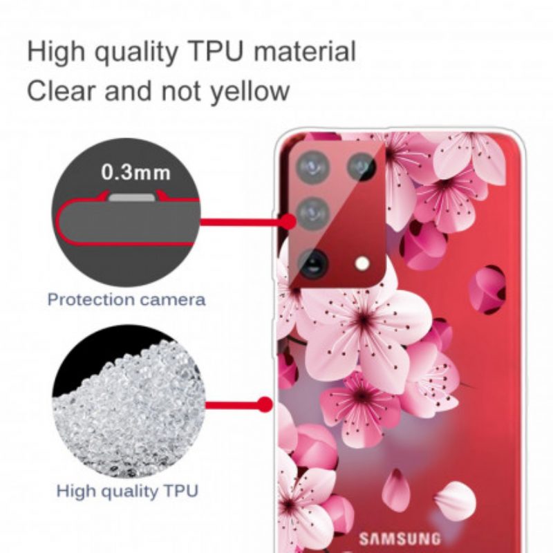 Cover Samsung Galaxy S21 Ultra 5G Piccoli Fiori Rosa
