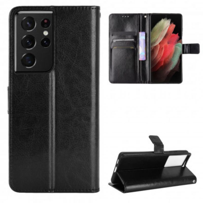 Custodia A Portafoglio Samsung Galaxy S21 Ultra 5G Ecopelle Appariscente