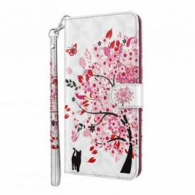 Custodia in pelle Samsung Galaxy S21 Ultra 5G Albero Rosa