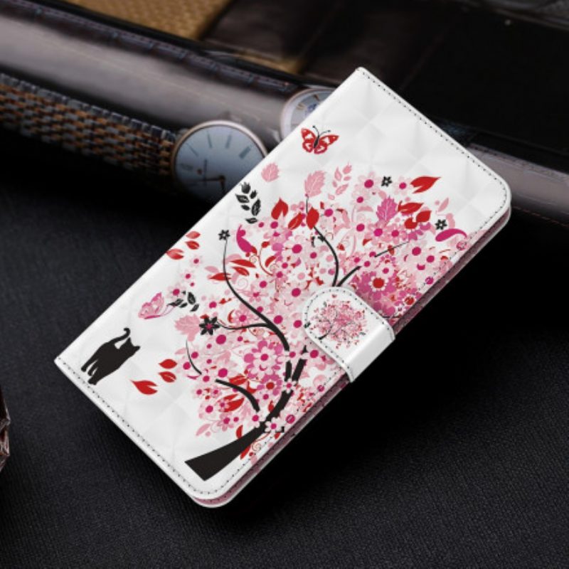 Custodia in pelle Samsung Galaxy S21 Ultra 5G Albero Rosa