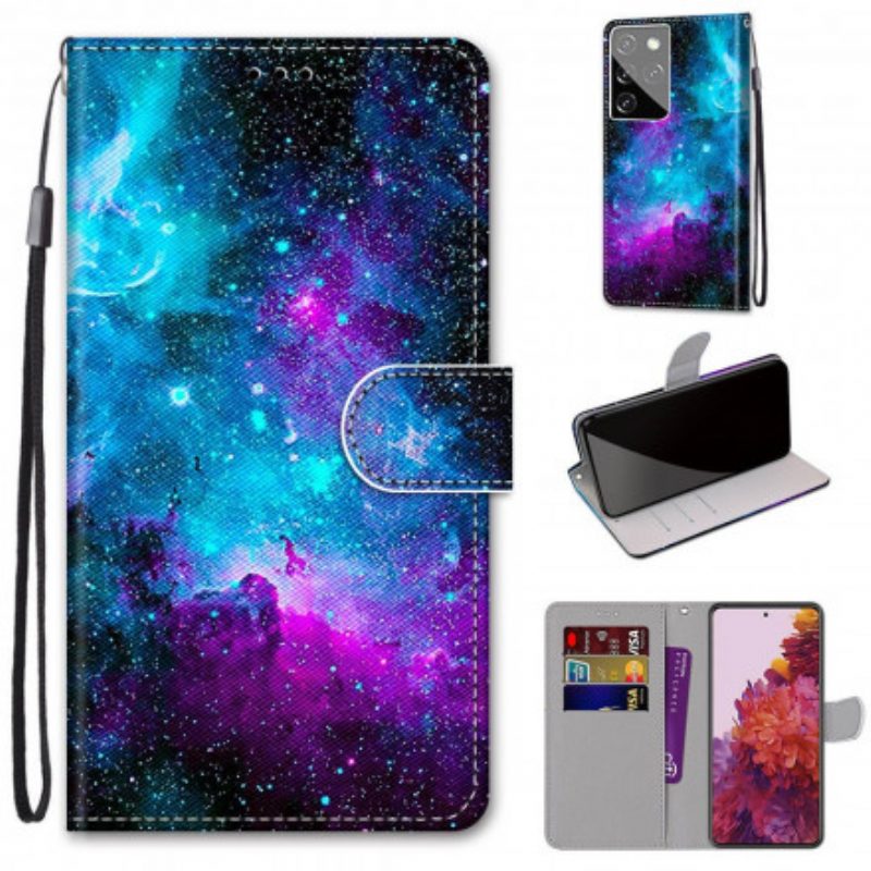 Custodia in pelle Samsung Galaxy S21 Ultra 5G Cielo Cosmico