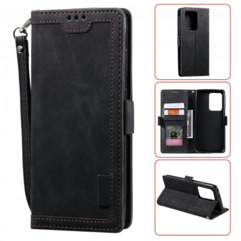 Custodia in pelle Samsung Galaxy S21 Ultra 5G Contorni Rinforzati Bicolore