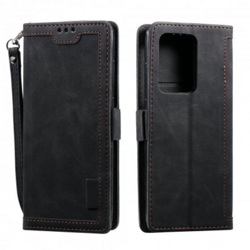 Custodia in pelle Samsung Galaxy S21 Ultra 5G Contorni Rinforzati Bicolore