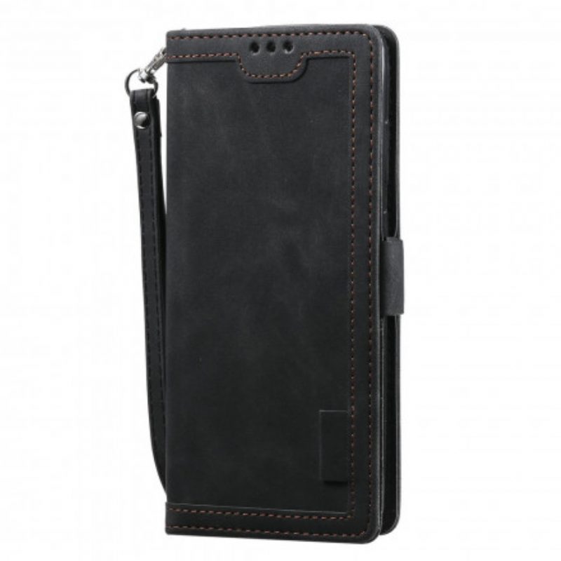 Custodia in pelle Samsung Galaxy S21 Ultra 5G Contorni Rinforzati Bicolore