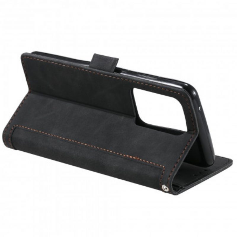 Custodia in pelle Samsung Galaxy S21 Ultra 5G Contorni Rinforzati Bicolore
