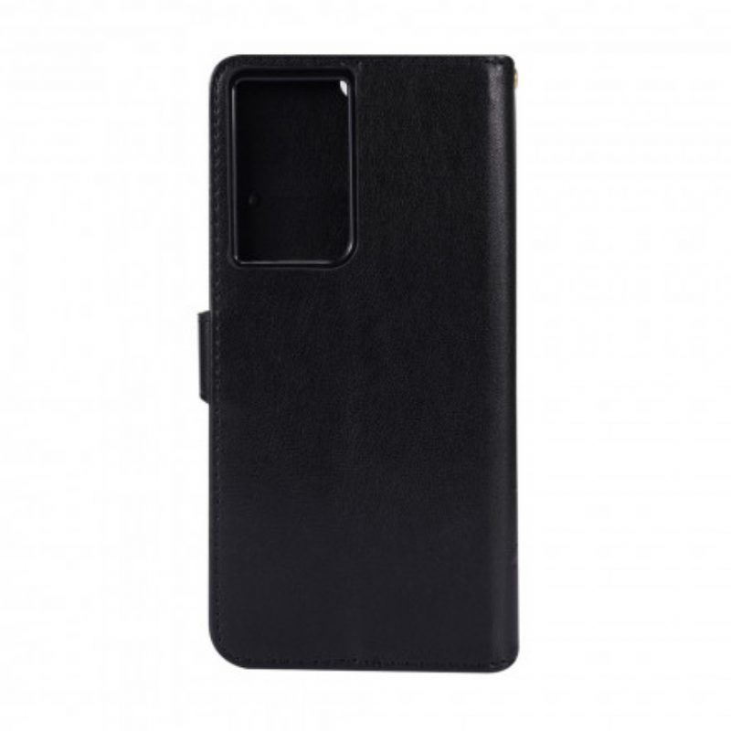 Custodia in pelle Samsung Galaxy S21 Ultra 5G Farfalle Al Vento
