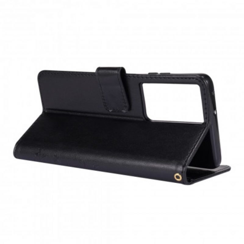 Custodia in pelle Samsung Galaxy S21 Ultra 5G Farfalle Al Vento