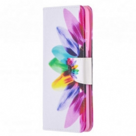 Custodia in pelle Samsung Galaxy S21 Ultra 5G Fiore Dell'acquerello