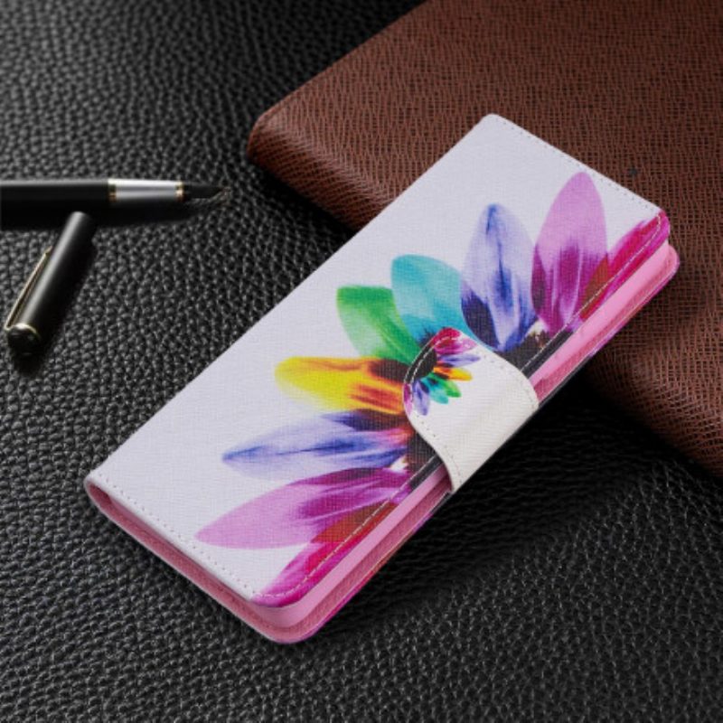 Custodia in pelle Samsung Galaxy S21 Ultra 5G Fiore Dell'acquerello