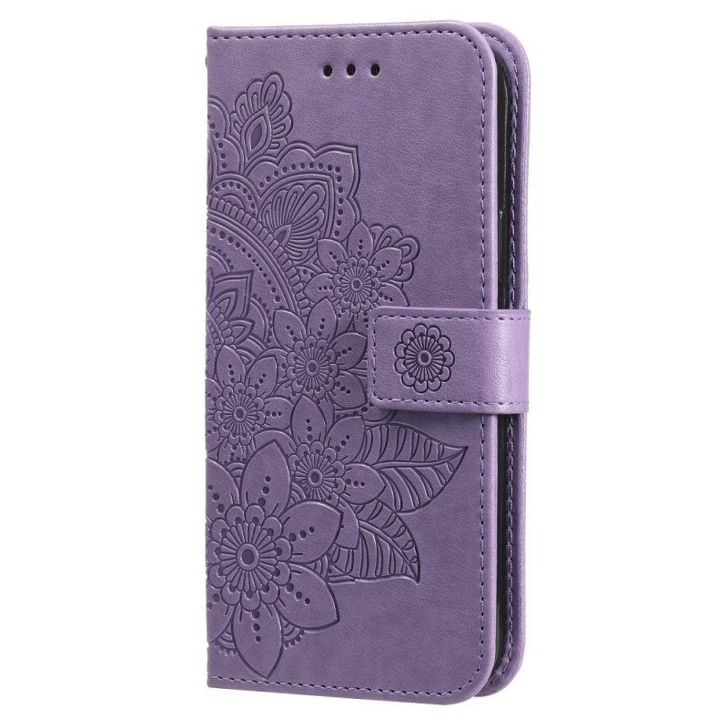 Custodia in pelle Samsung Galaxy S21 Ultra 5G Fiore Mandala