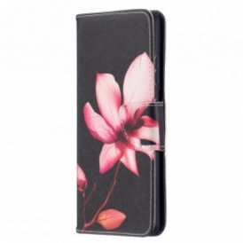 Custodia in pelle Samsung Galaxy S21 Ultra 5G Fiore Rosa