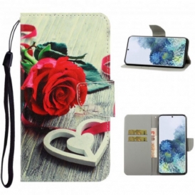 Custodia in pelle Samsung Galaxy S21 Ultra 5G Fiori Strappy Colorati