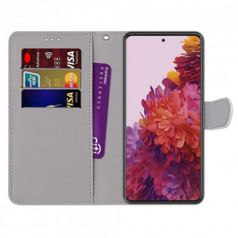 Custodia in pelle Samsung Galaxy S21 Ultra 5G Fogliame A Colori