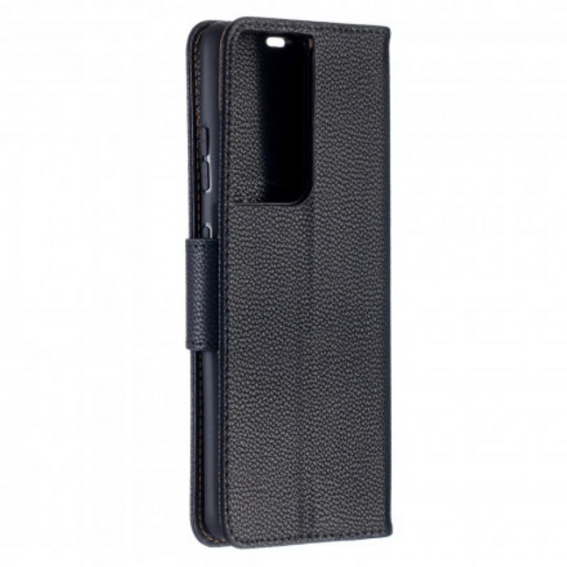Custodia in pelle Samsung Galaxy S21 Ultra 5G Folio Cover Litchi Rabat Obliquo
