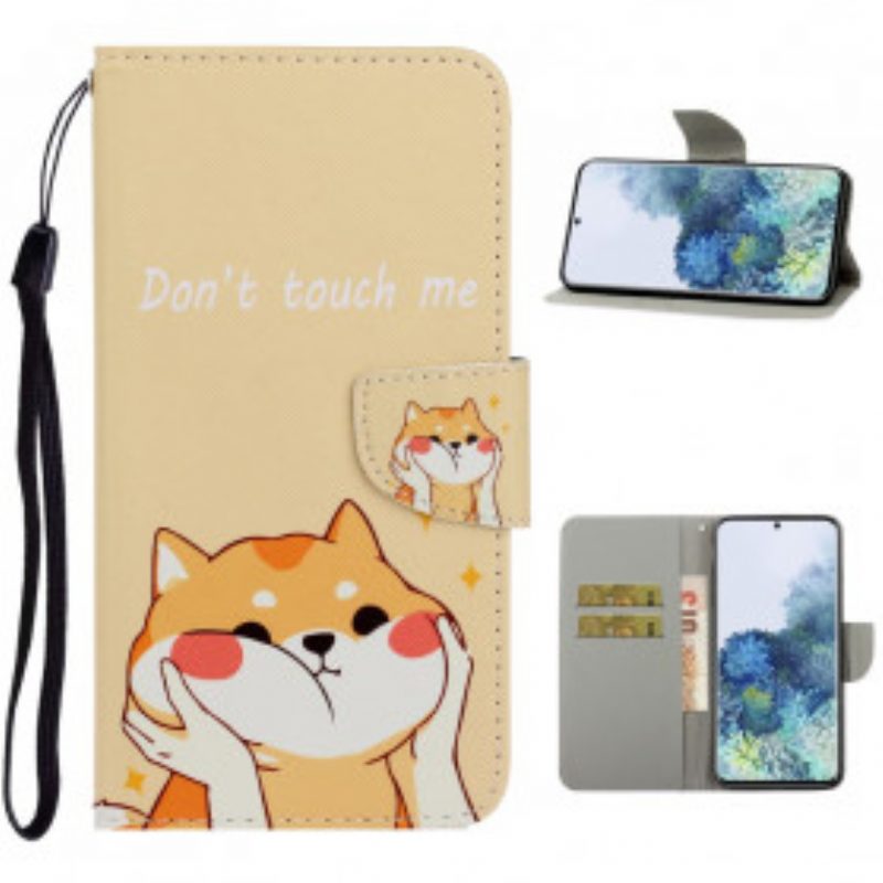 Custodia in pelle Samsung Galaxy S21 Ultra 5G Gatto Non Toccarmi Con La Cinghia