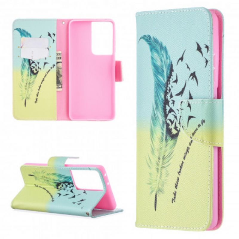 Custodia in pelle Samsung Galaxy S21 Ultra 5G Impara A Volare