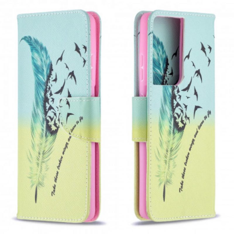 Custodia in pelle Samsung Galaxy S21 Ultra 5G Impara A Volare
