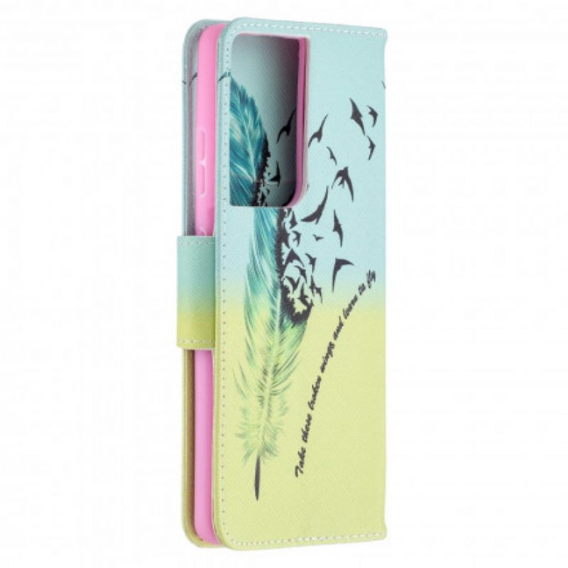 Custodia in pelle Samsung Galaxy S21 Ultra 5G Impara A Volare