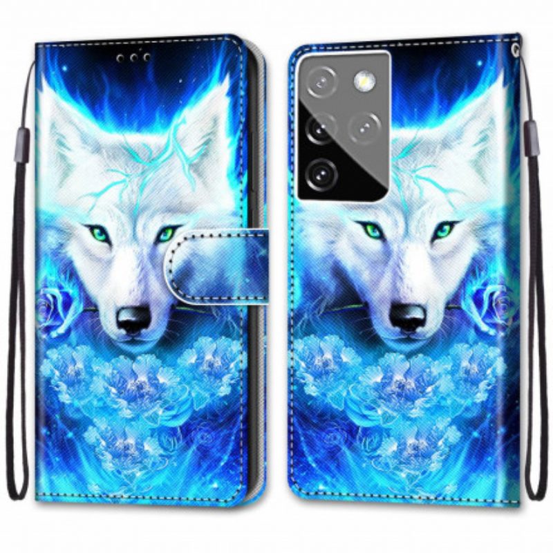 Custodia in pelle Samsung Galaxy S21 Ultra 5G Lupo Magico