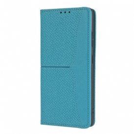 Custodia in pelle Samsung Galaxy S21 Ultra 5G Stile In Pelle Intrecciata Con Cinturino