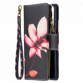 Custodia in pelle Samsung Galaxy S21 Ultra 5G Tasca Con Zip A Fiore