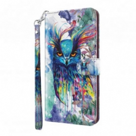 Custodia in pelle Samsung Galaxy S21 Ultra 5G Uccello Dell'acquerello
