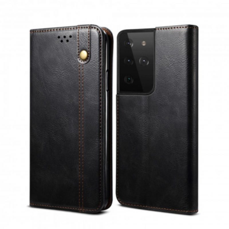 Folio Cover Samsung Galaxy S21 Ultra 5G Custodia in pelle Ecopelle Cerata