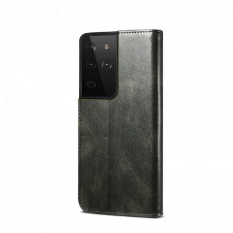 Folio Cover Samsung Galaxy S21 Ultra 5G Custodia in pelle Ecopelle Cerata