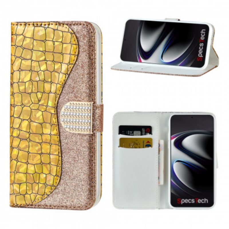 Folio Cover Samsung Galaxy S21 Ultra 5G Diamanti Coccodrillo
