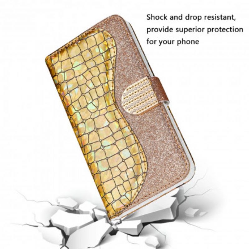 Folio Cover Samsung Galaxy S21 Ultra 5G Diamanti Coccodrillo