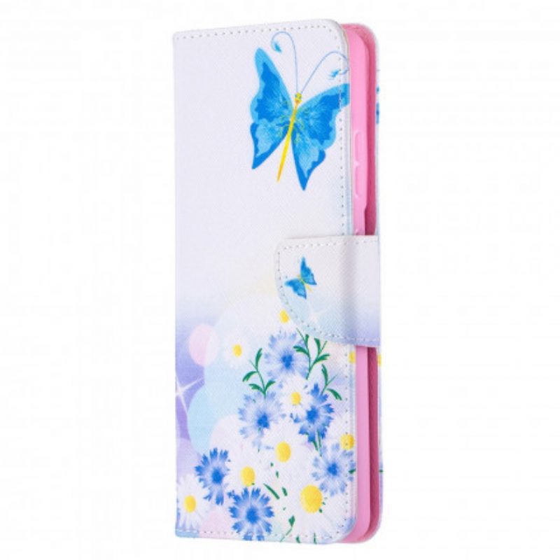 Folio Cover Samsung Galaxy S21 Ultra 5G Farfalle E Fiori Dipinti