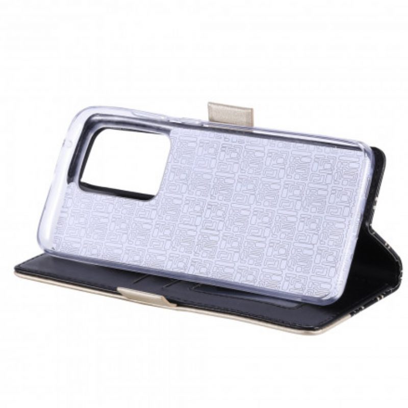 Folio Cover Samsung Galaxy S21 Ultra 5G Portamonete Con Cinturino In Pizzo