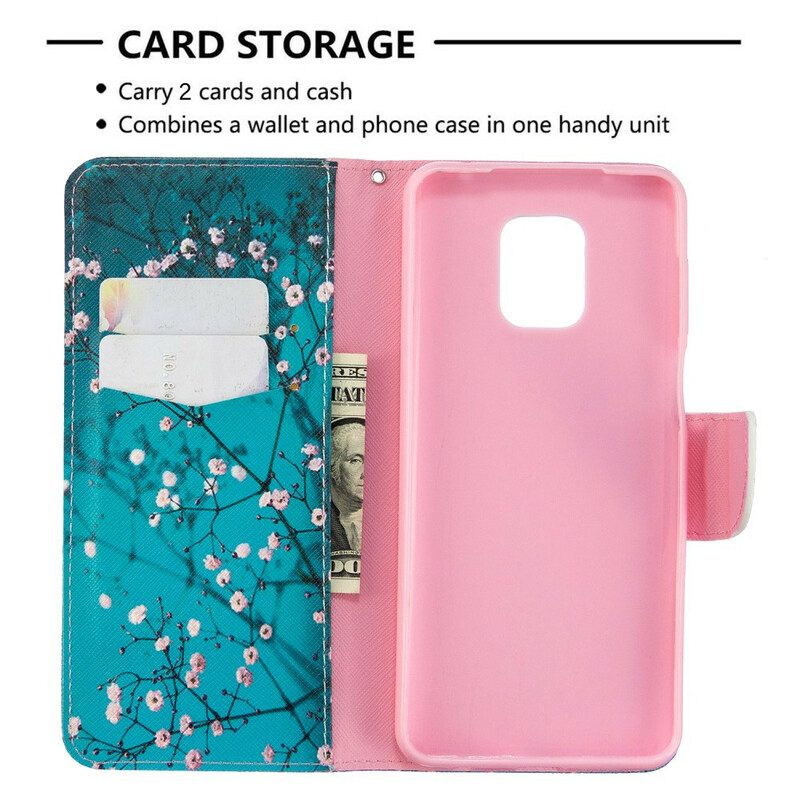 Custodia A Portafoglio Xiaomi Redmi Note 9S / 9 Pro Albero In Fiore