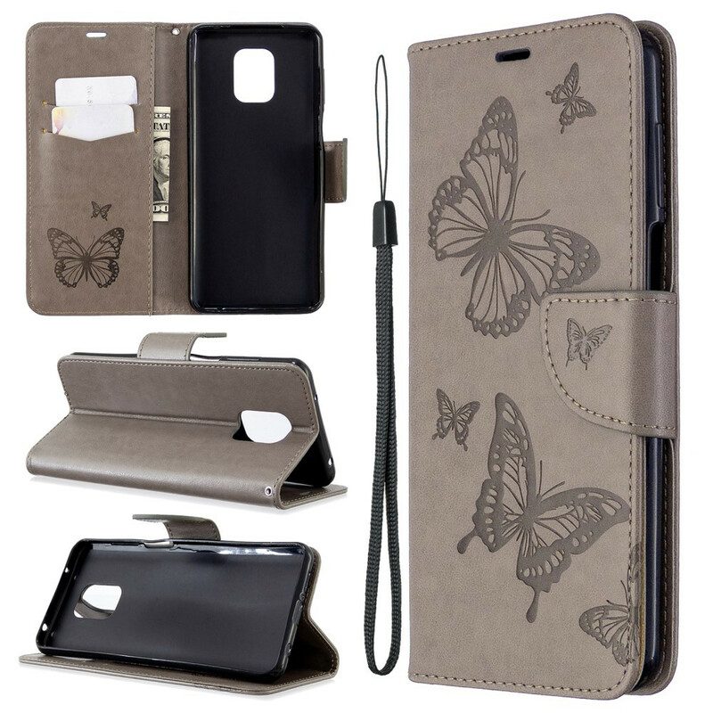 Custodia A Portafoglio Xiaomi Redmi Note 9S / 9 Pro Perizoma Farfalle