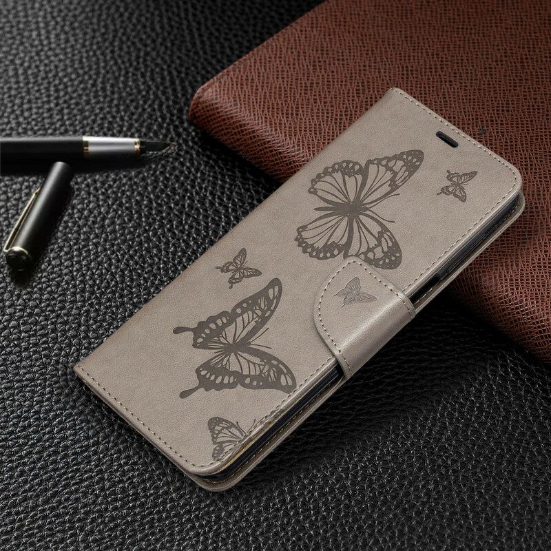 Custodia A Portafoglio Xiaomi Redmi Note 9S / 9 Pro Perizoma Farfalle