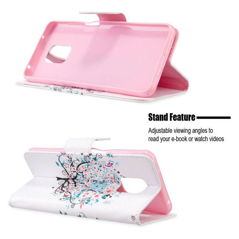 Custodia in pelle Xiaomi Redmi Note 9S / 9 Pro Albero Fiorito