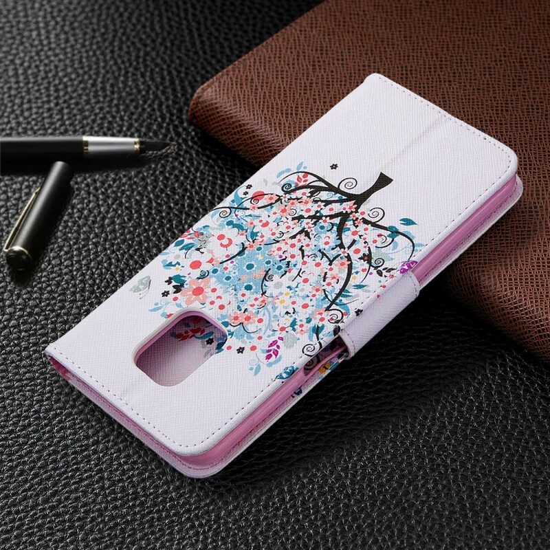 Custodia in pelle Xiaomi Redmi Note 9S / 9 Pro Albero Fiorito