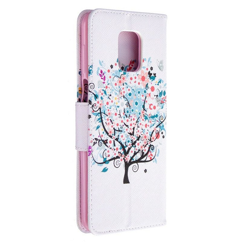 Custodia in pelle Xiaomi Redmi Note 9S / 9 Pro Albero Fiorito