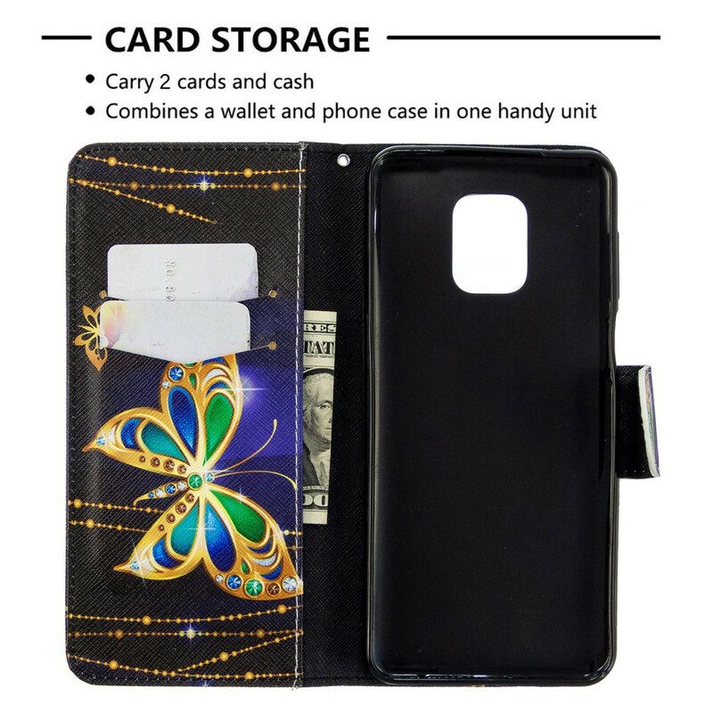 Custodia in pelle Xiaomi Redmi Note 9S / 9 Pro Farfalle Incredibili