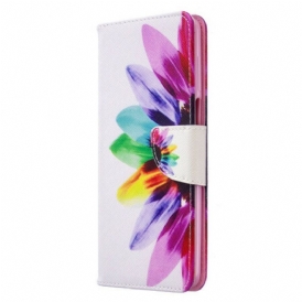 Custodia in pelle Xiaomi Redmi Note 9S / 9 Pro Fiore Dell'acquerello