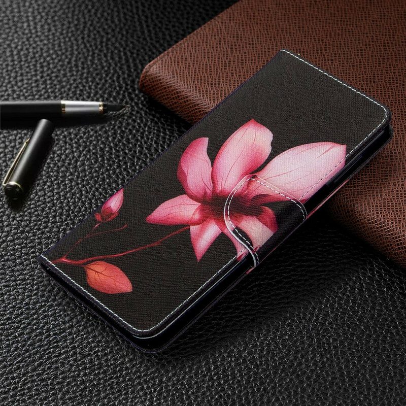 Custodia in pelle Xiaomi Redmi Note 9S / 9 Pro Fiore Rosa