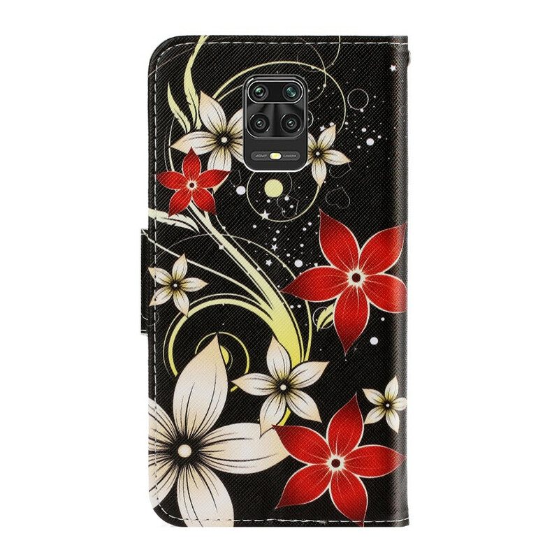 Custodia in pelle Xiaomi Redmi Note 9S / 9 Pro Fiori Strappy Colorati