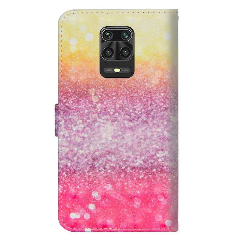 Custodia in pelle Xiaomi Redmi Note 9S / 9 Pro Gradiente Glitterato