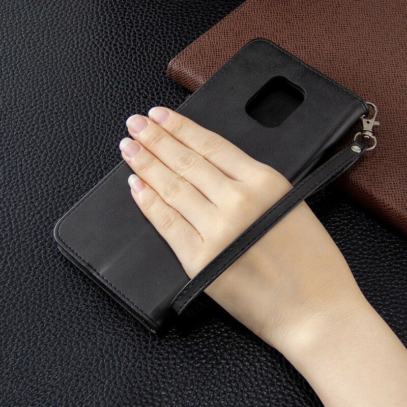 Custodia in pelle Xiaomi Redmi Note 9S / 9 Pro Stile In Pelle Con Cinturino