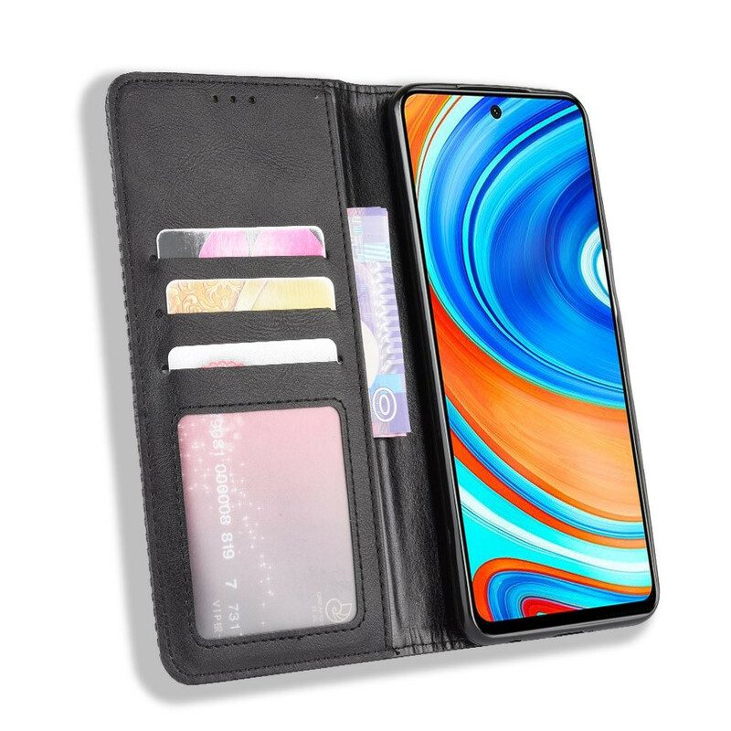 Folio Cover Xiaomi Redmi Note 9S / 9 Pro Custodia in pelle Effetto Pelle Vintage Stilizzato