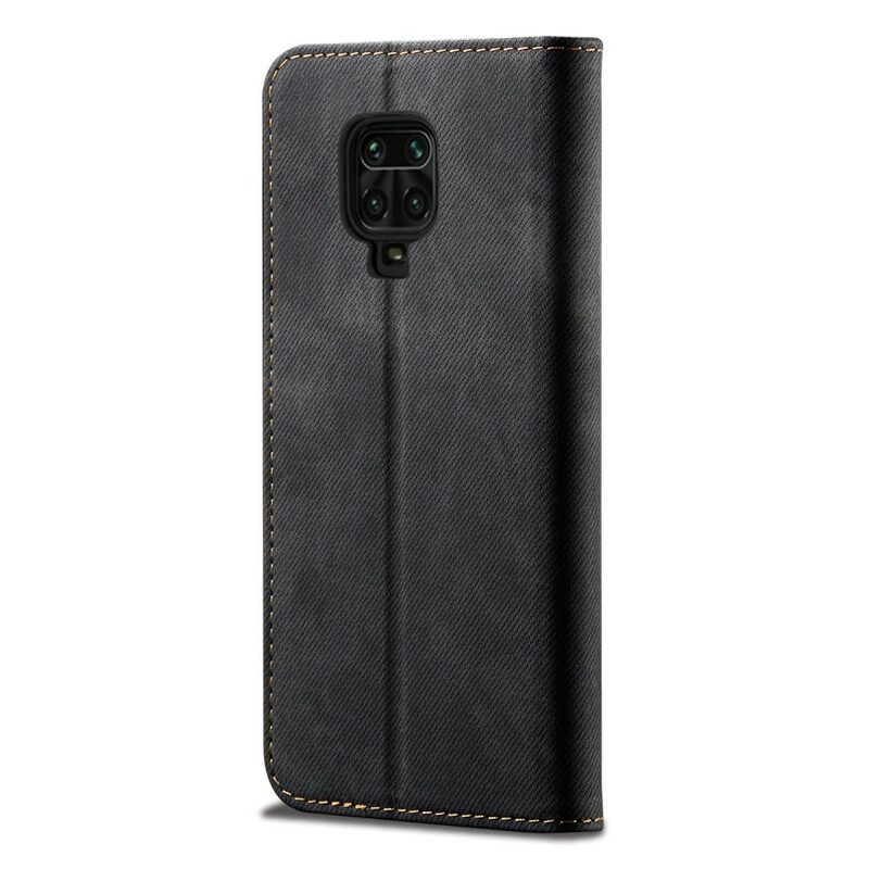 Folio Cover Xiaomi Redmi Note 9S / 9 Pro Custodia in pelle Tessuto Denim